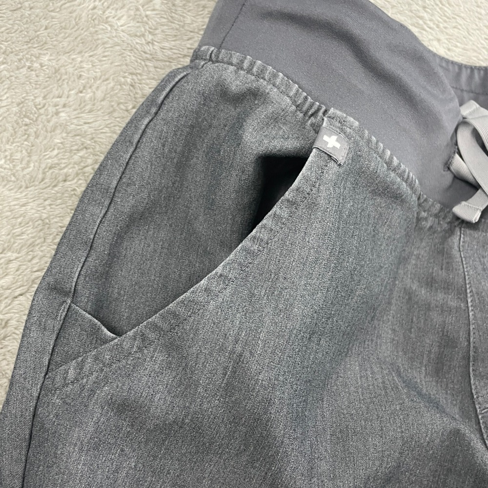 FIGS Zamora Jogger Scrub Pant Womens XS Gray Slim Fit Elastic Waist Pocket Nurse - Picture 6 of 15